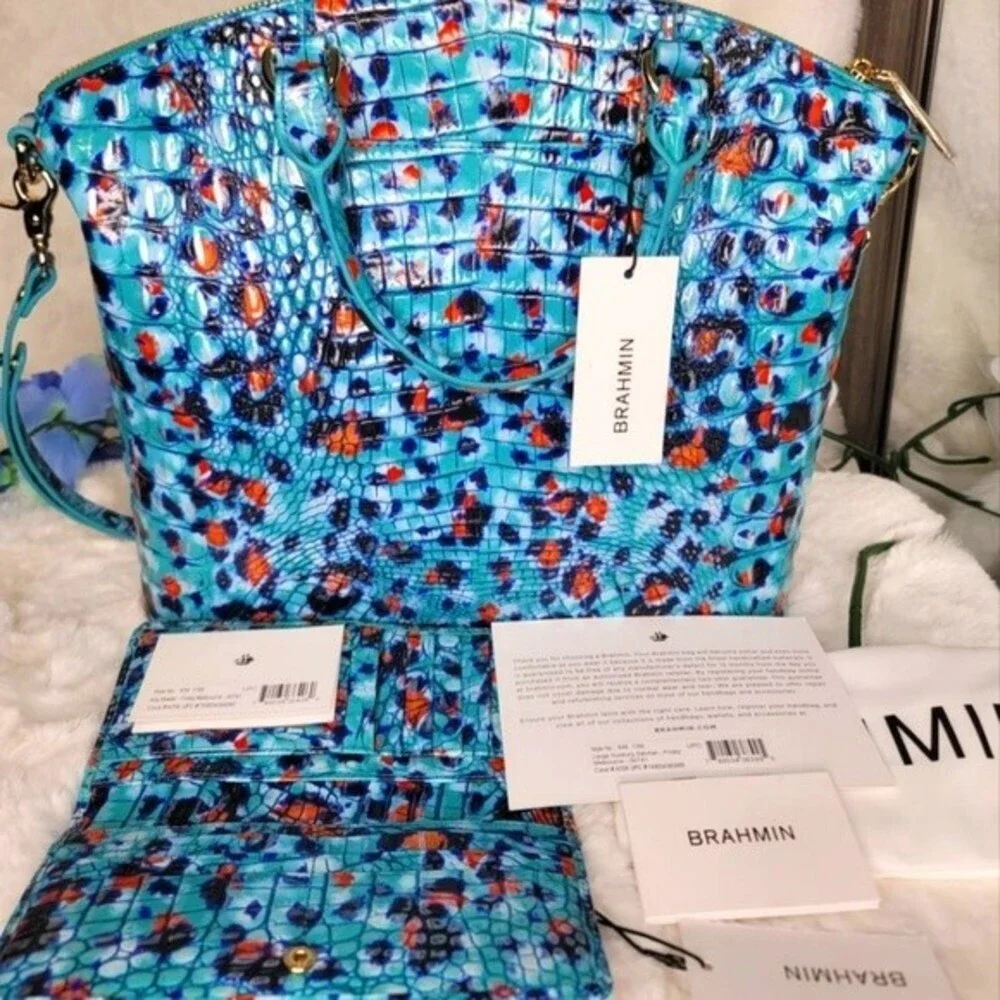 NWT BRAHMIN 2 PCS SET DESIGNER COLLECTABLE SATCHEL / SHOULDER BAG WALLET